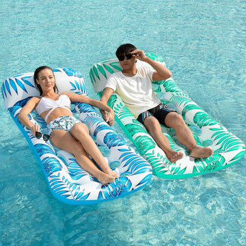 Jasonwell Inflatable Pool Float Lounge - 2 Pack Floaties Rafts for Adults Floating Lounger Sun Tanning Floats Cool Water Floaty Swimming Lake Beach Party Toys (Bluegreen) - Jasonwell